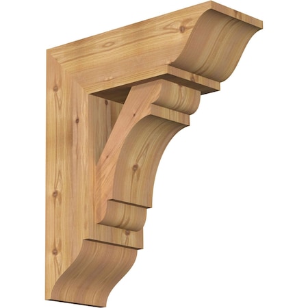 Ekena Millwork Olympic Traditional Smooth Bracket w/ Offset Brace, Western Red Cedar, 7 1/2"W x 20"D x 24"H BKT0806X20X24OLY01SWR